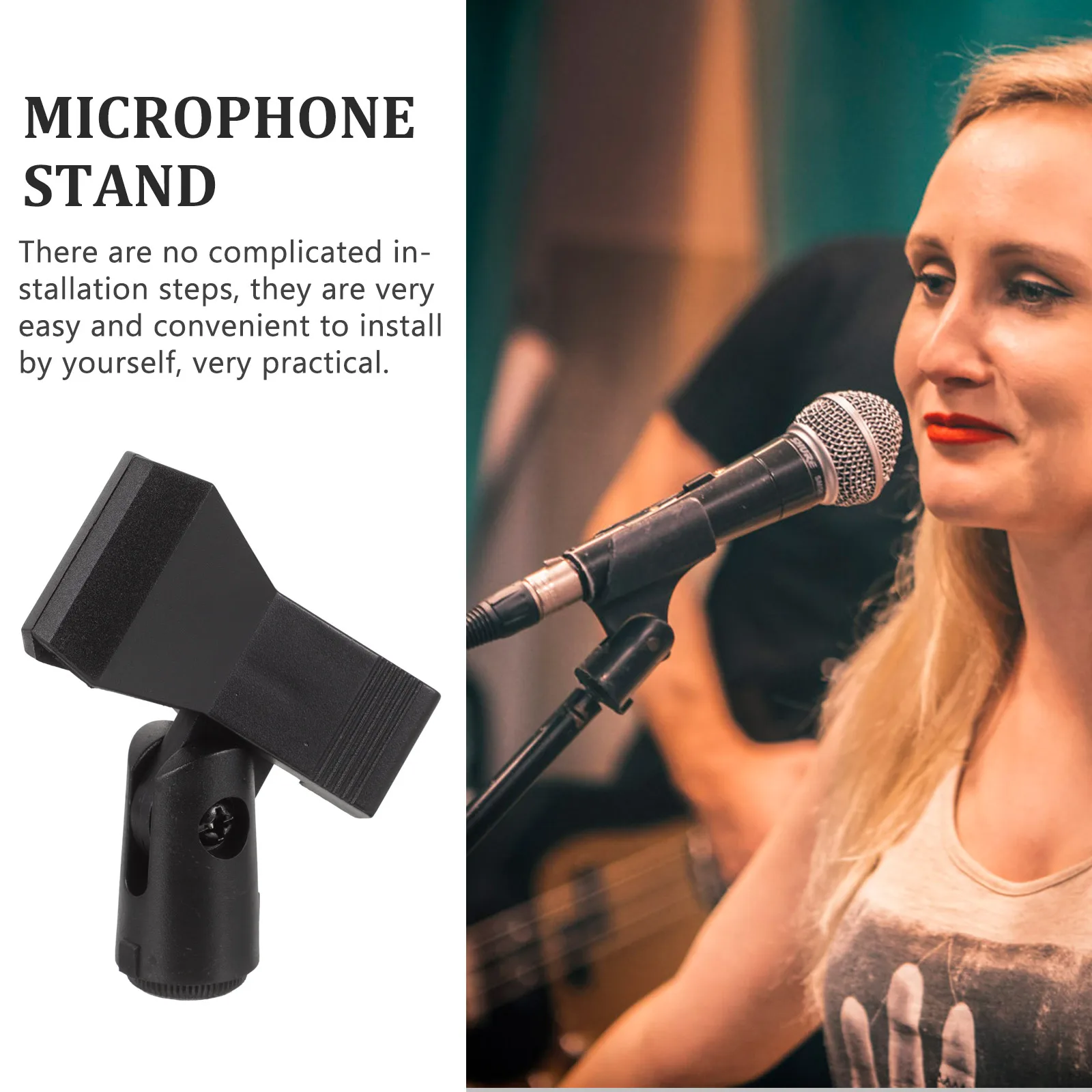

4 Pcs Microphone Clip A Holders Universal Wired Mics Metal Mount Stand Securing Clips Accessories