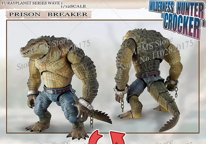 MU-FP001 1/12 Scale Collectible Figure Wilderness Hunter Crocker จระเข้จําลองสัตว์ 19 ซม.Action Figure ทหาร