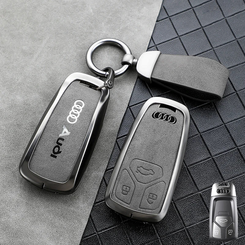 

Car Metal Label Remote Key Case Cover Shell For Audi A4 B9 A5 A6 8S 8W Q5 Q7 4M S4 S5 S7 TT RS Auto Styling Accessories