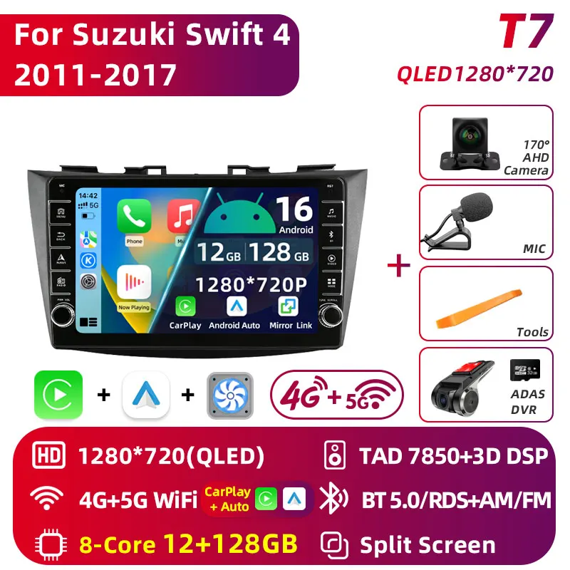 Voor Suzuki Swift 4 2011 - 2017 Autoradio Intelligente Android 16 Auto Multimedia Video Player Stereo CarPlay GPS navigatie 2 Din