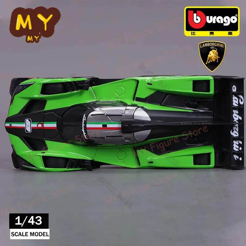 New Bburago 1:43 Lamborghini SC63 Dust Cover Ferrari 499P 24h Le Mans Rally Champion Porsche 963 BWM M Hybird V8 Die Cast