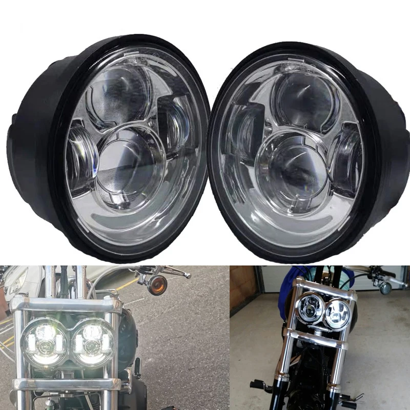 5 inch Motorcycle Headlight for Harley Dyna Fat Bob 08-later FXDF DRL Moto LED Headlights Hi/Low Beam Projector Lamp