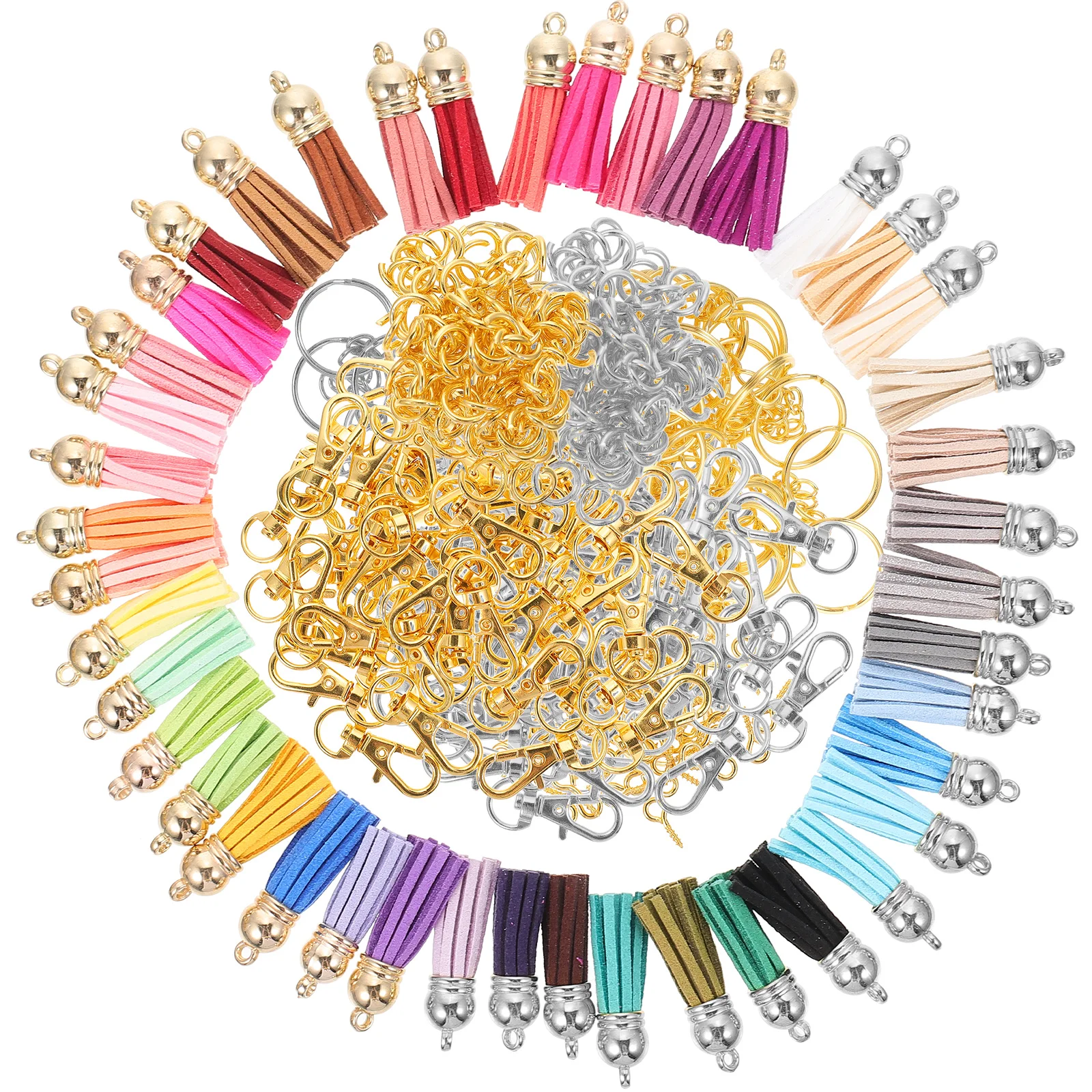 

Key Ring Accessories DIY Keychain Tassel Pendants Material Charm Parts Kit Colorful Jewelry Components