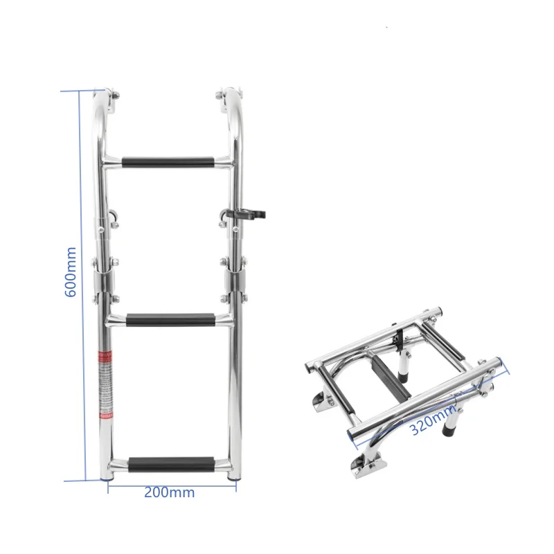 Échelle pliante rétractable en acier inoxydable 316, 3 marches, coordonnante, marine S6, échelle pour yacht, accessoires de hors-bord, 2 + 1 marches