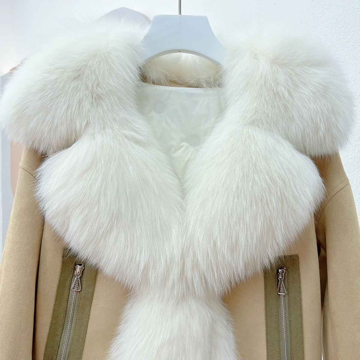 Fashion Winter Jacket Women Warm Suede Overcoat Woman Real Fur Coat Natural Fox Fur Jackets Thick Abrigos Jackets Brand Luxury