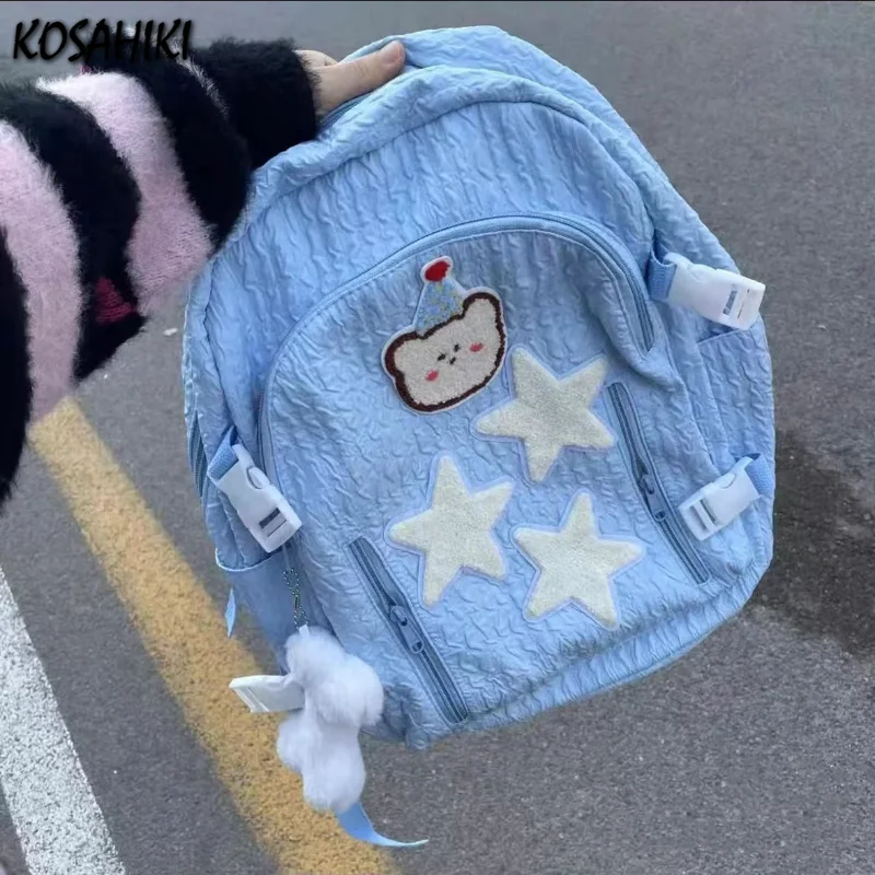 

Japanese Ins Girls Schoolbag Korean Sweet Preppy Kawaii Star Women Bags Y2k Aesthetic Cute Fashion School Backpack for Students