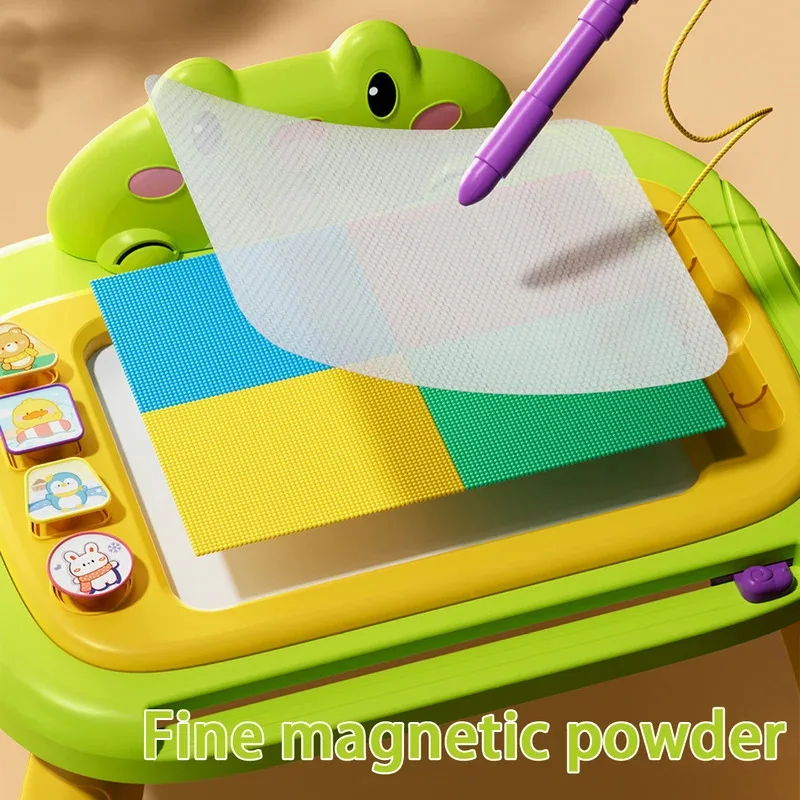 Cute frog-shaped children's magnetic drawing board and table, 0-3 years old early education toys | Colorful graffiti painting