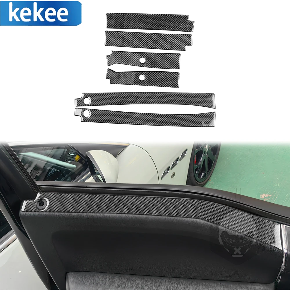 

For Ford F150 Raptor 2015-2020 Real Carbon Fiber Interior Door Window Panel Protective Cover Trim Decorative Sticker Accessories