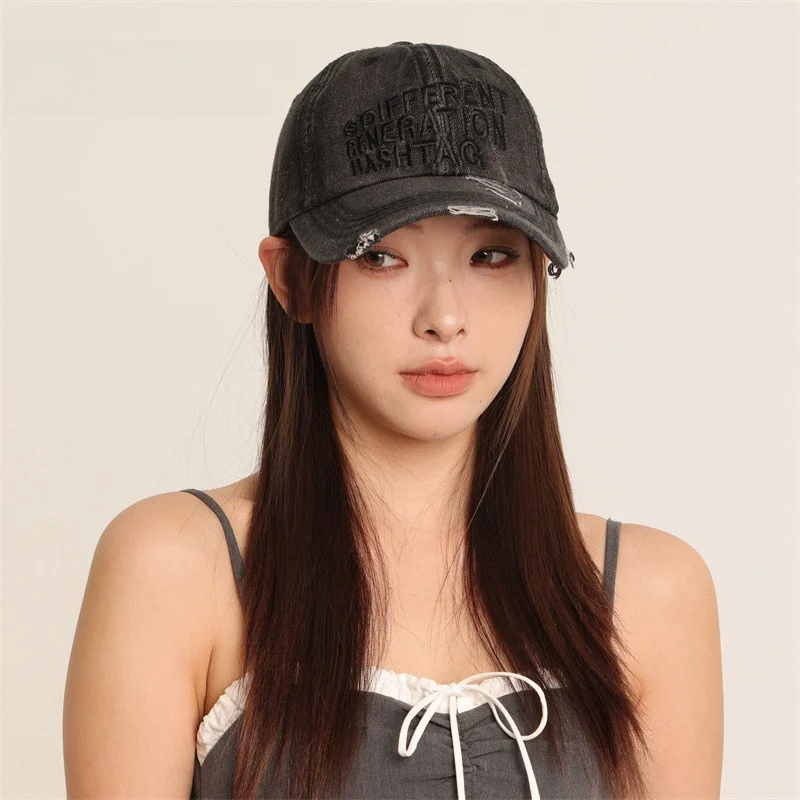 

Women's Baseball Cap Wide Brim Hat Face Slimming Sun Protection New 2025 Casual Sle round Top Youth Suitable All Seasons