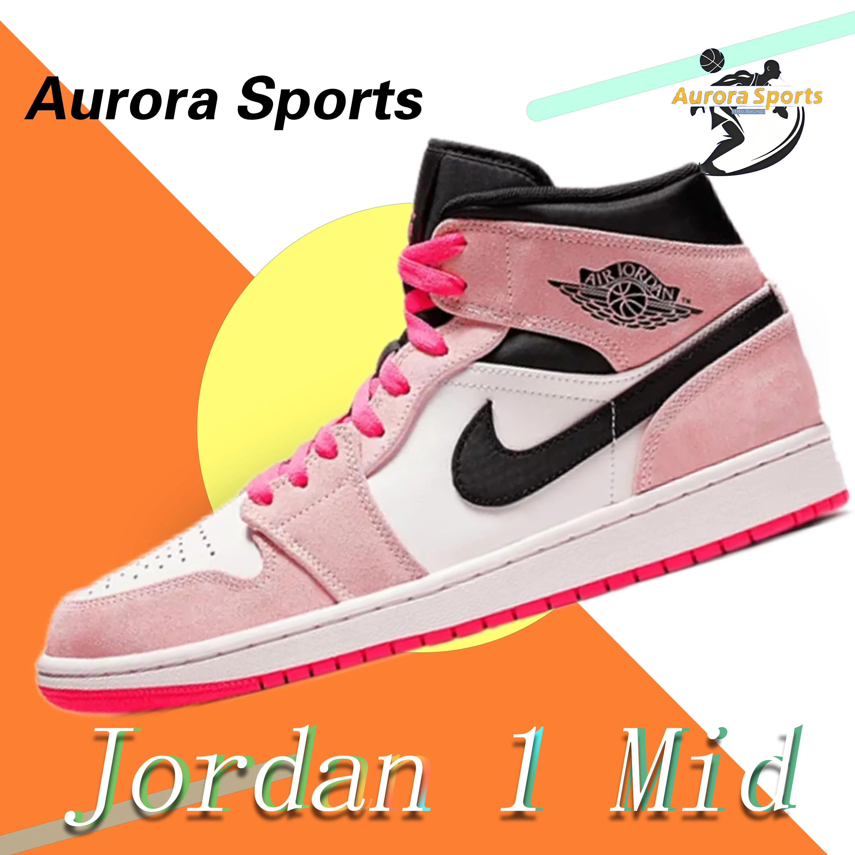 Jordan Air Jordan 1 Mid “Crimson Tint” SE mid-top retro hundred board shoes Men and women with the same models pink