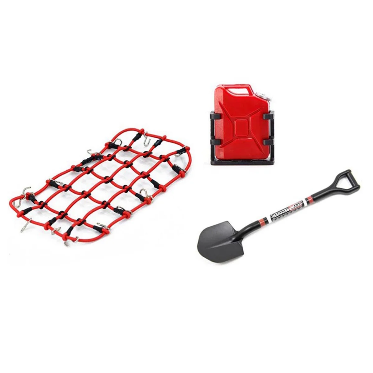 Universal 8PCS/Set Simulated Decoration Suitcase Luggage Net Shovel For TRX4 SCX10 90046 1/10 RC Car Accessories Red