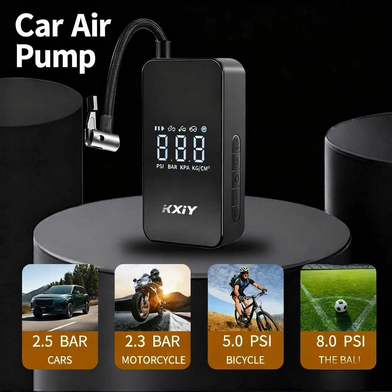 D9 Car Inflator Pump Portable 12V DC Voltage Digital Display Car Air Pump For Car Bicycle Motorcycle Ball Intelligent Preset