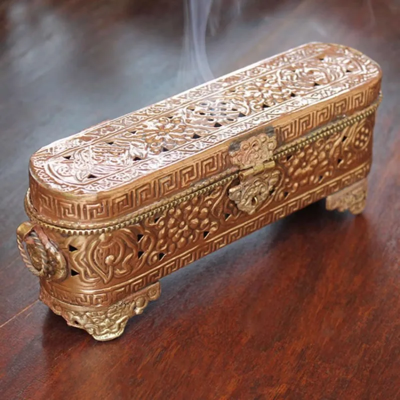 copper incense burner,  utensils, sandalwood, agarwood,