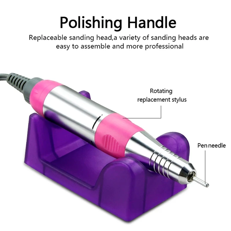 Electric Nail Drill Professional Manicure Machine Nail Sander Set Nail Drill Bit Portable Nail Salon Polisher US PLUG