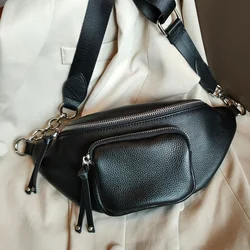 Genuine Leather Shoulder Crossbody Waist Bag Fashionable and Versatile Small Bag Advanced Sense Instagram Trendy Chest Bag