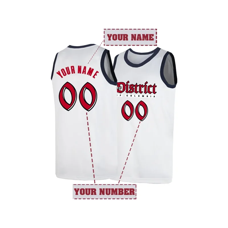 

Мужская баскетбольная майка с вышивкой на заказ, округ Колумбии, дышащий спортивный топ без рукавов для повседневной одежды