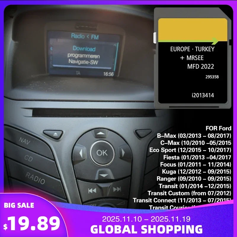 

Map Sat Nav Update Focus B-Max C-Max MFD 2022 Software Version for Ford Europe SD Card