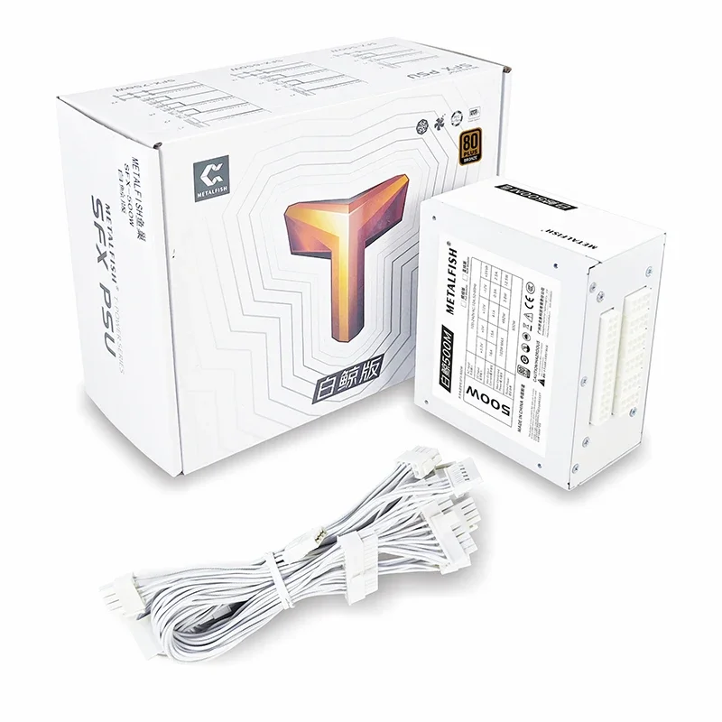 METALFISH SFX 80Plus Bronce 500/600W PSU Fuente de alimentación blanca completamente Modular para Mini ITX Case Computer Case Entrada pequeña 100/220V