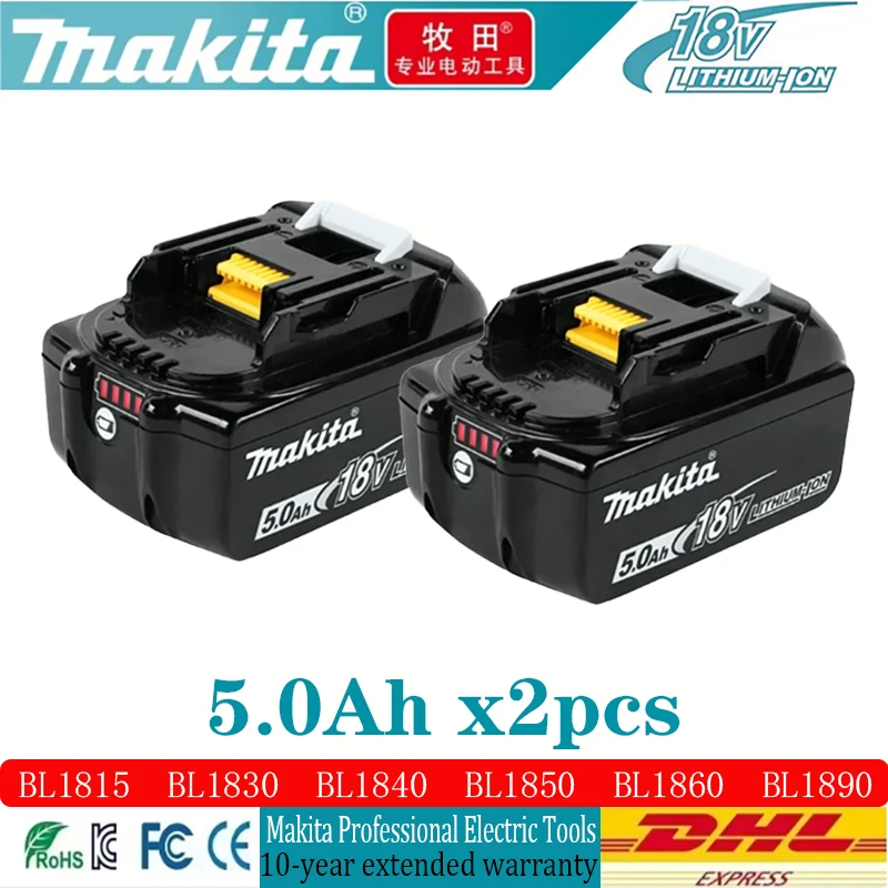 

2025 DHL Ship With Charger BL1860 Rechargeable Battery 18V 6.0Ah Lithium Ion for Makita 18v Battery 6Ah BL1850 BL1880 BL1860B