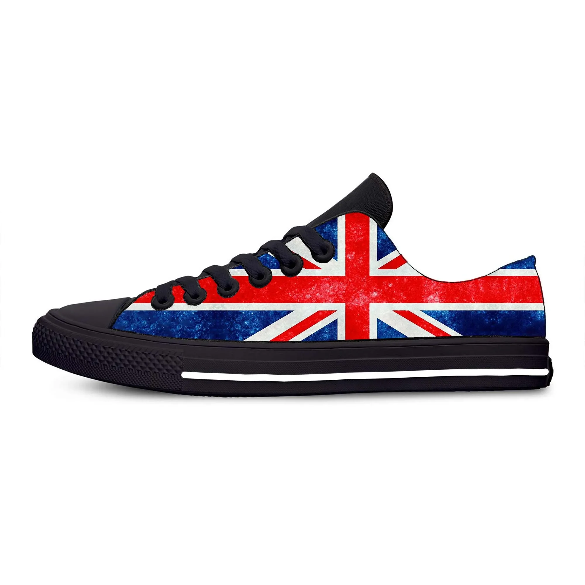 UK England Union Jack British Great Britain Flag Casual Cloth Shoes Low Top Comfortable Breathable 3D Print Men Women Sneakers