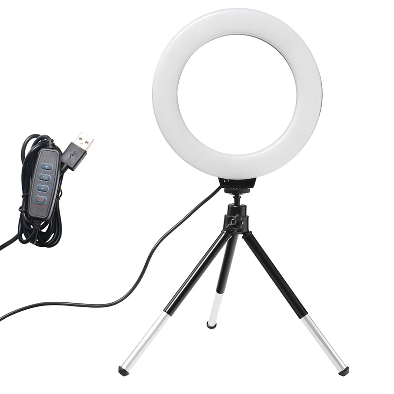 Video Light 10'' Selfie LED Ring Light Dimmable Round Ring Fill Lamp With Stand Tripods Rim Of Light For Tiktok Makeup ringlight