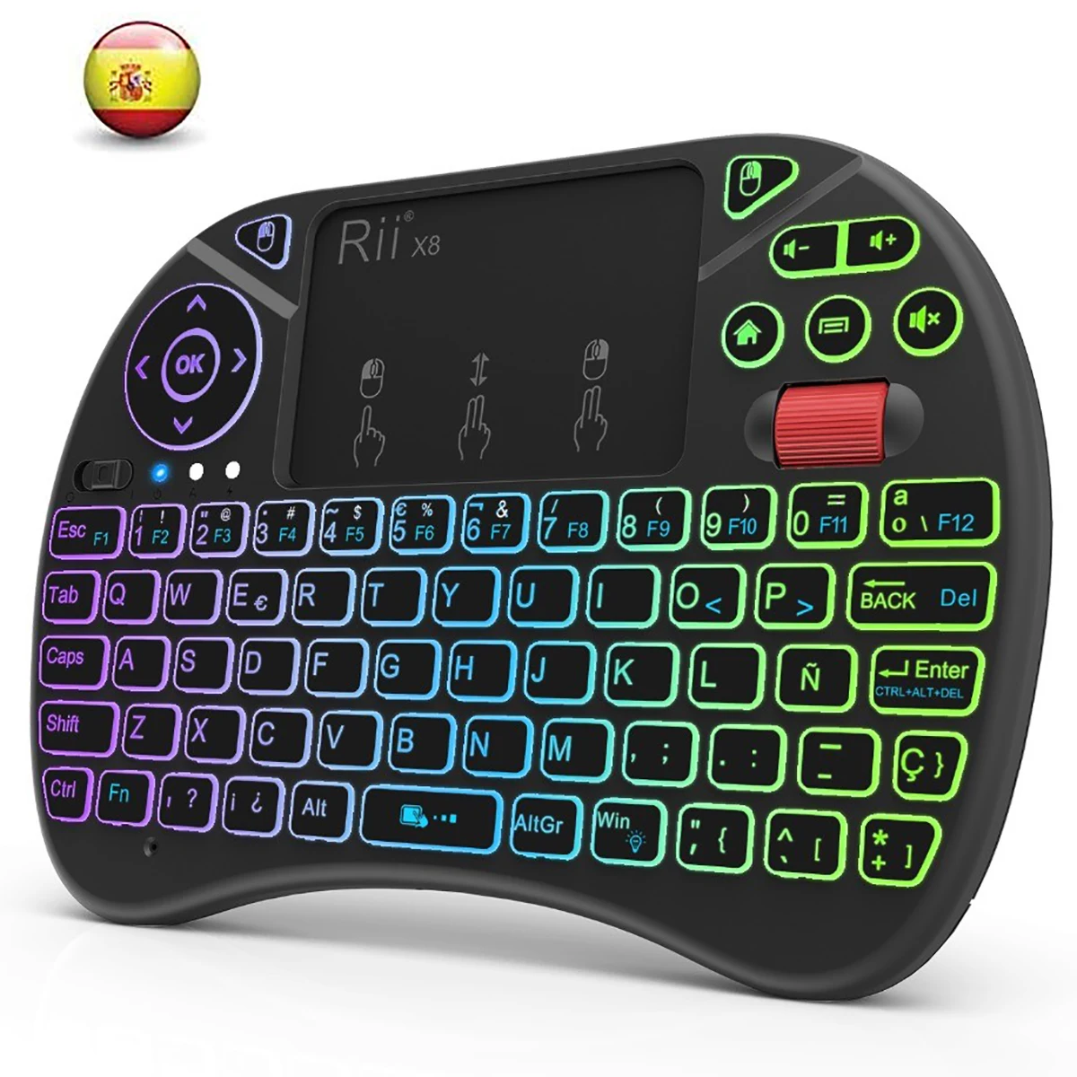Minitoetsenbord Rii X8 2,4GHz Draadloos toetsenbord met touchpad Backlit voor pc/Android TV box/IPad