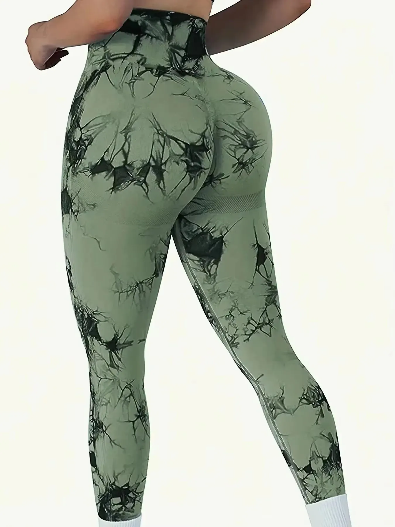 Tights Women Tie Dye Leggings High Waist Lifts Butt Tummy Control Push Up Seamless Yoga pants Ladies Workout Gym Clothing image 2