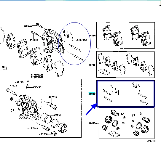 for Toyota Crown Reiz lexus ISGS Rear Brake Pad Spring Return Cylinder Circlip Brake Repair Kit