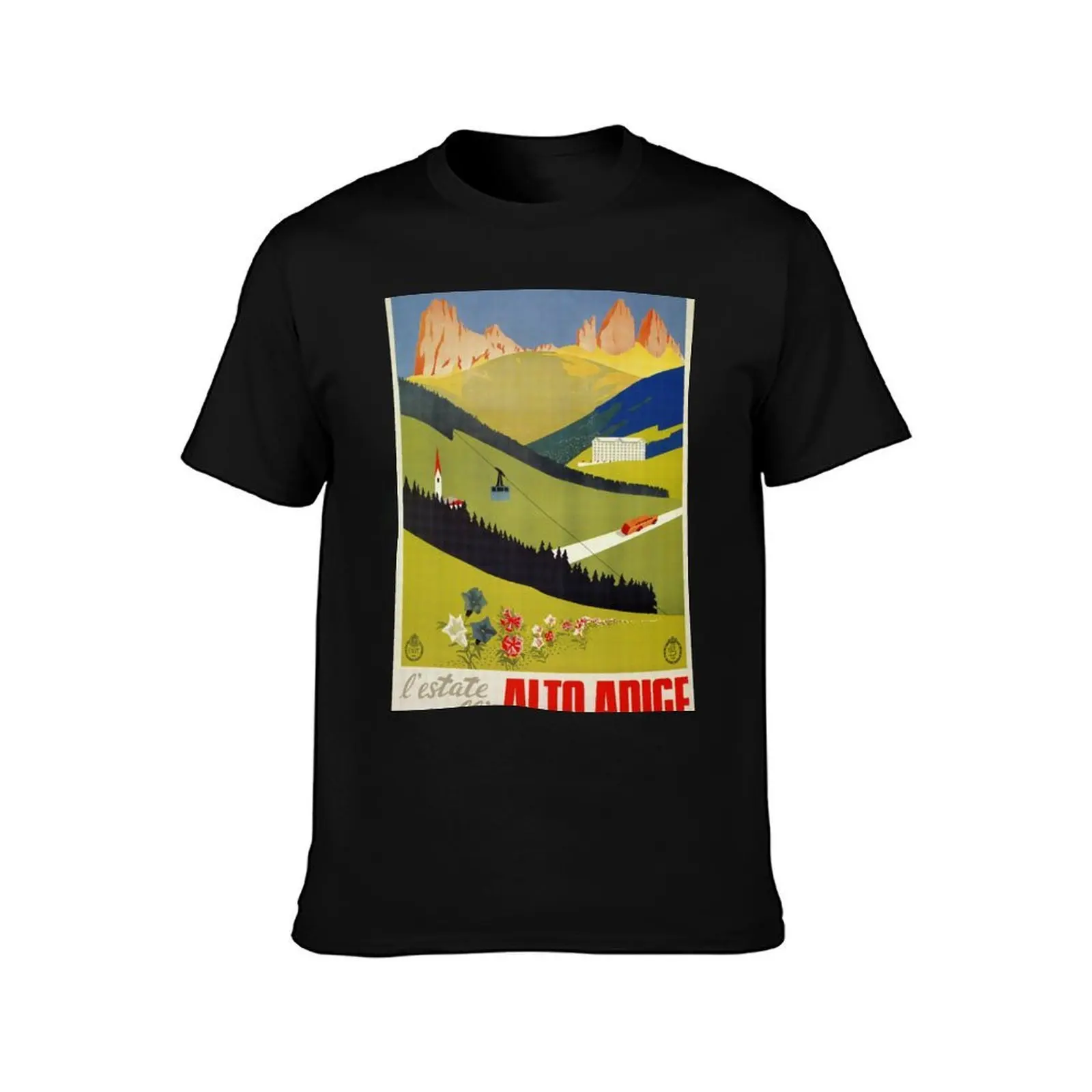 Vintage Alto Adige South Tirol Italian travel ad T-Shirt Large Size Breathable Tee T-Shirt