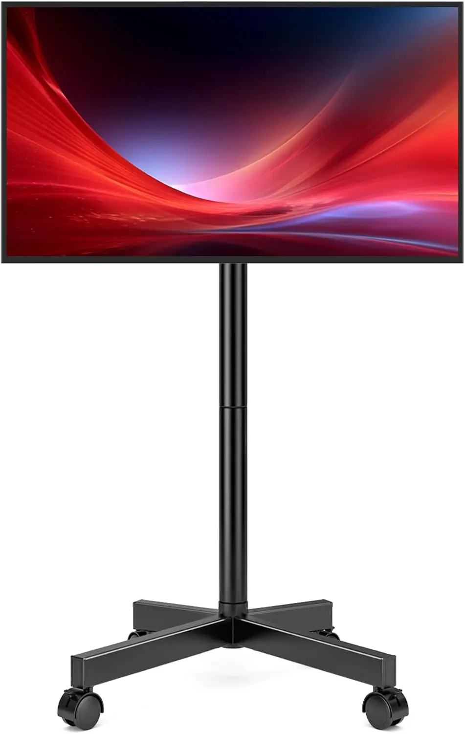 Adjustable Rolling TV Stand for 23-60 Inch Screens, Holds 77Lbs, Tilt & Height Adjustable with Wheels, Max VESA 400x400mm