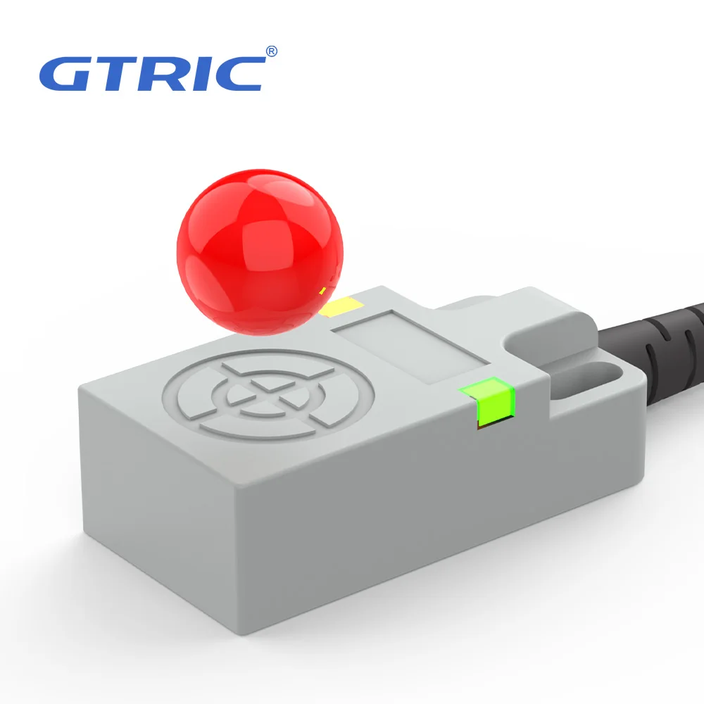 GTRIC Square Inductive Proximity Sensor NPN PNP 12-24VDC 3-wire IP67 Upper Sensing Distance 5mm Smart Metal Detection Switch