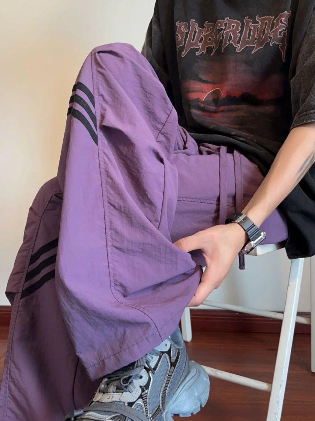 

Lightweight Qui-Dry Paratrooper Pants Men's Summer Outdoor Sports Straight Leg Casual Trousers Stripe Pattern Faionable