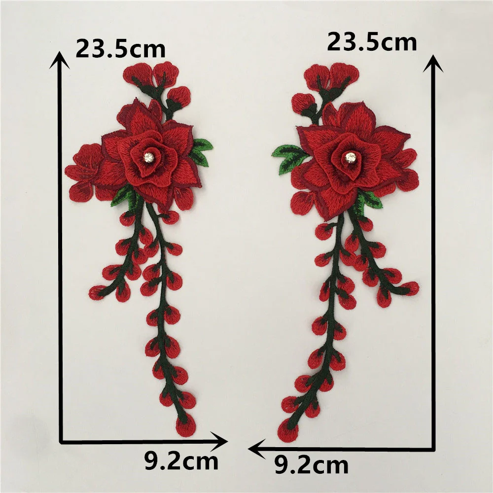Moda fai da te cucito a mano corpetto a fiore ricamo orchidea media patch cheongsam vestito costume accessori di abbigliamento