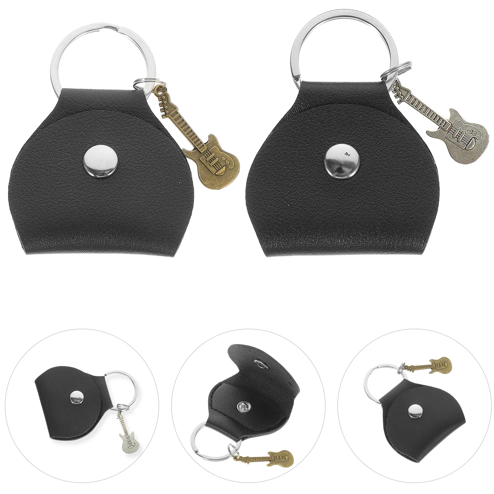 2 قطعة حامل اختيار الجيتار PU المفاتيح المحمولة اختيار حقيبة التخزين المنظم للسفر والاستخدام اليومي أشياء الغيتار #6