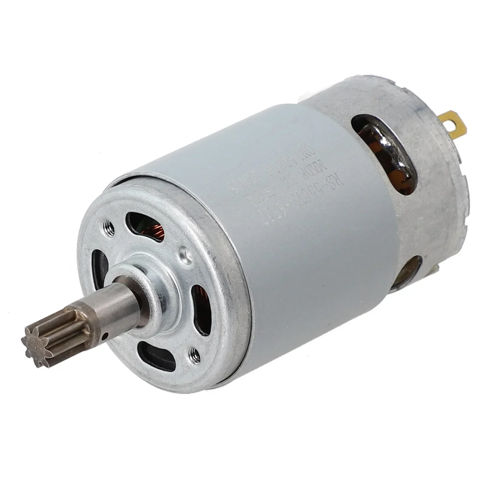 Long lasting 18V 8 Teeth Motor RS550VD6532 H3, High Reliability, Silver color, Suitable for WORX WX390, WU390 9, WX390 31