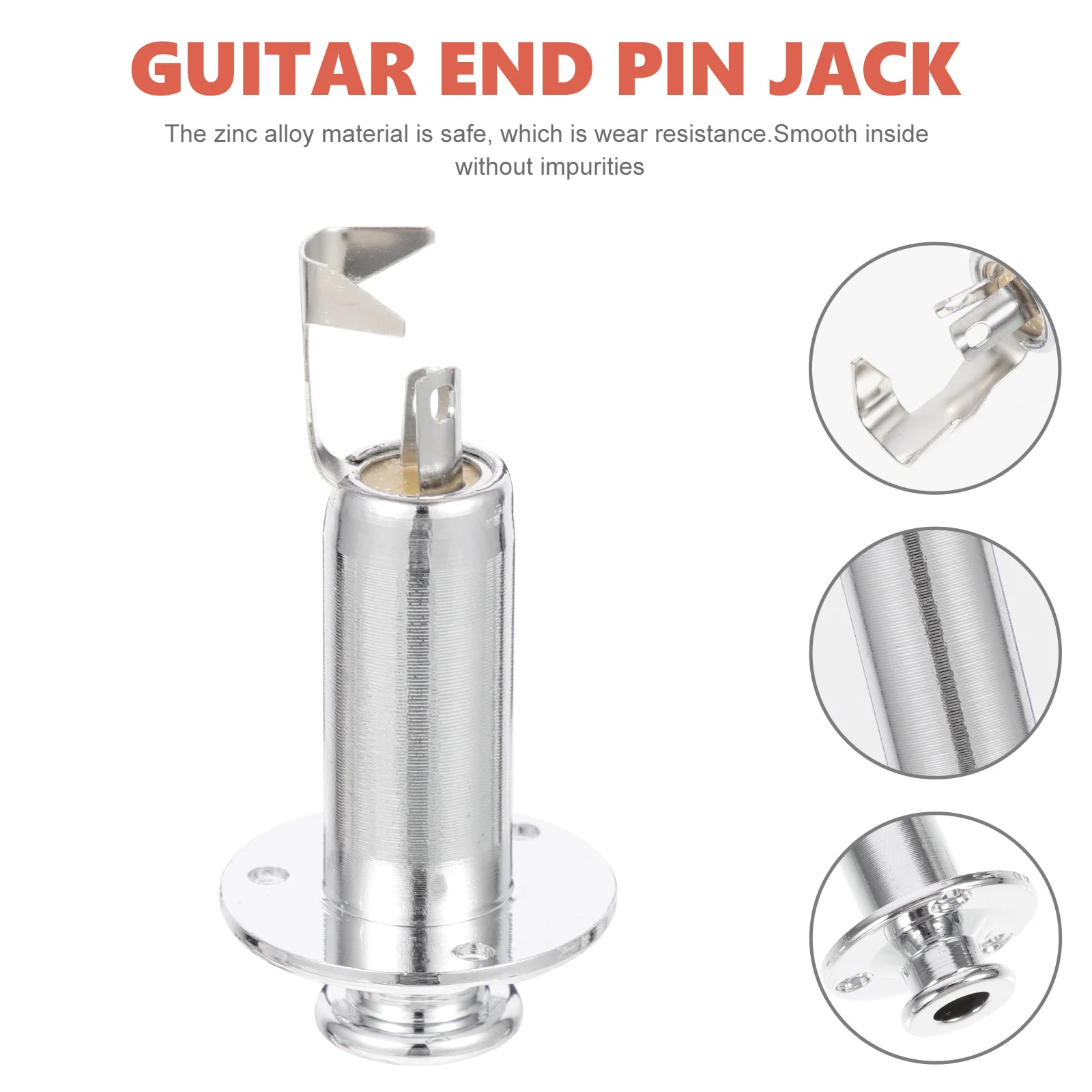 

Zinc Alloy Endpin Plug Socket Jack Anti-Oxidation Wear Resistant Signal Loss Free Noiseless Output Socket For Electric Guitar