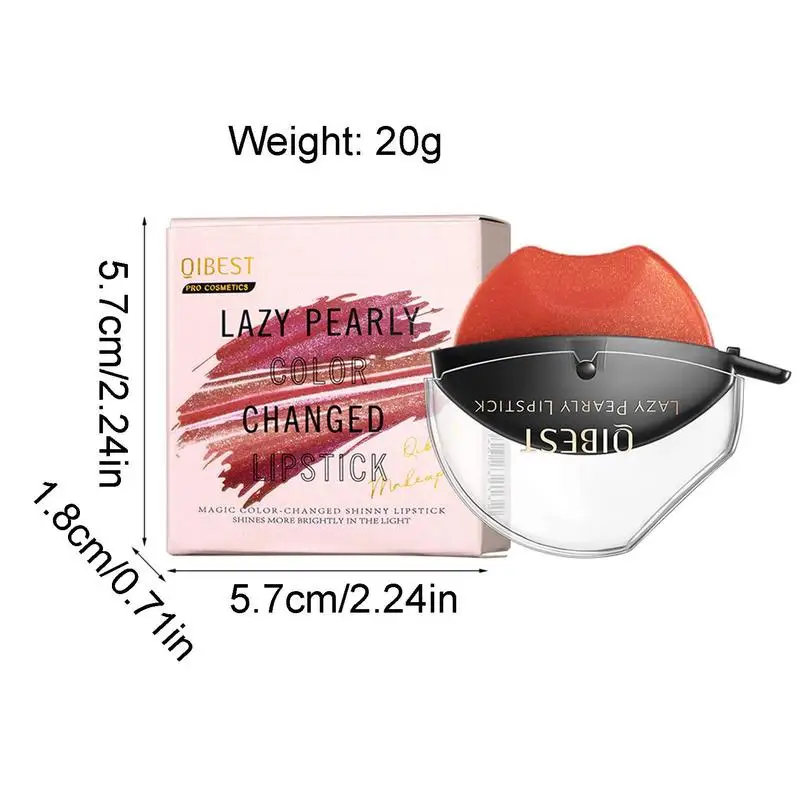 Lazy Lipstick Long Lasting Makeup Lip-Shaped Lipstick Pearlescent Moisturizing Lip Gloss Waterproof Lazy Pearl Lip Stick