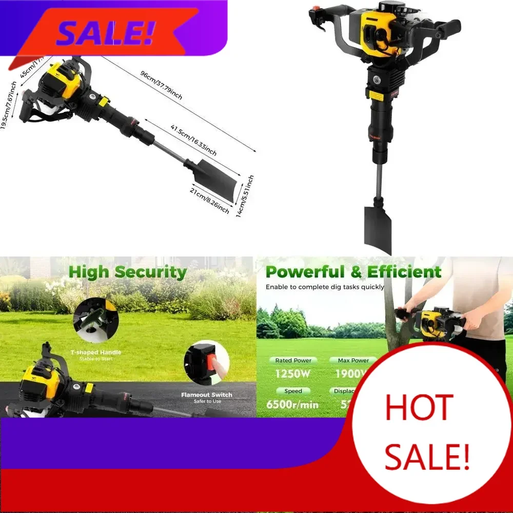 

BestsellerPortable Mini Trencher with 2-Stroke Gas Engine, 1250W for Garden Tree Planting and Excavation