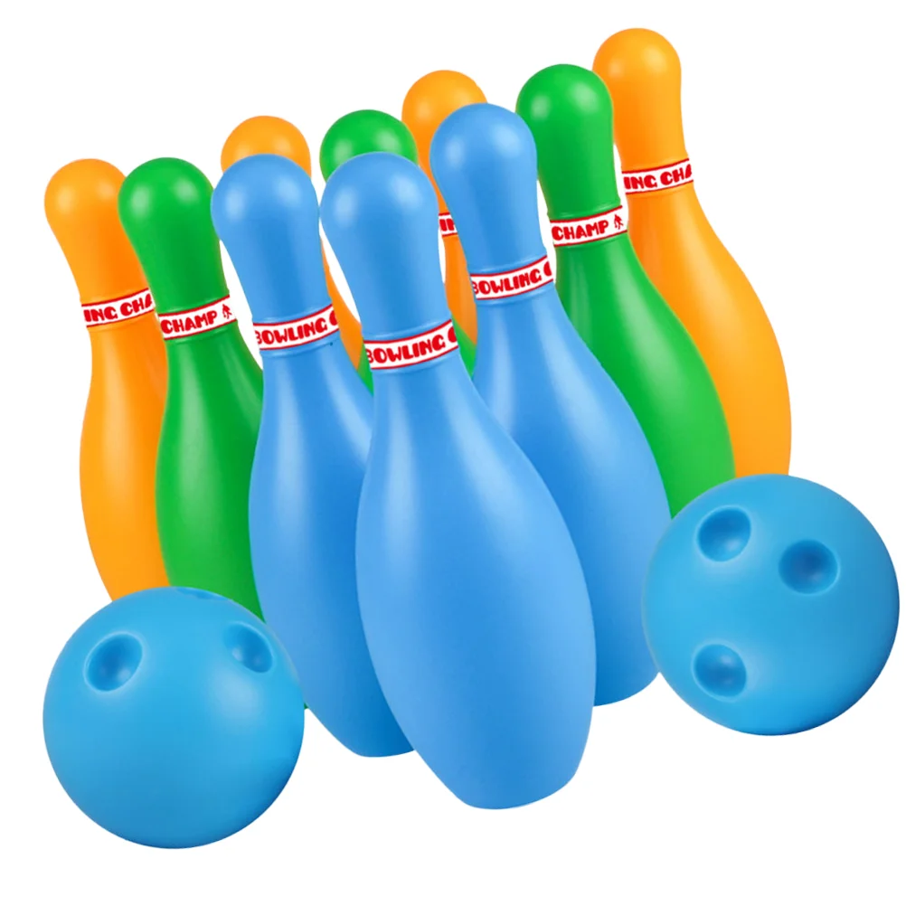 1 conjunto crianças brinquedos de boliche plástico gutterball educacional engraçado bola de boliche brinquedos para crianças (cor aleatória)