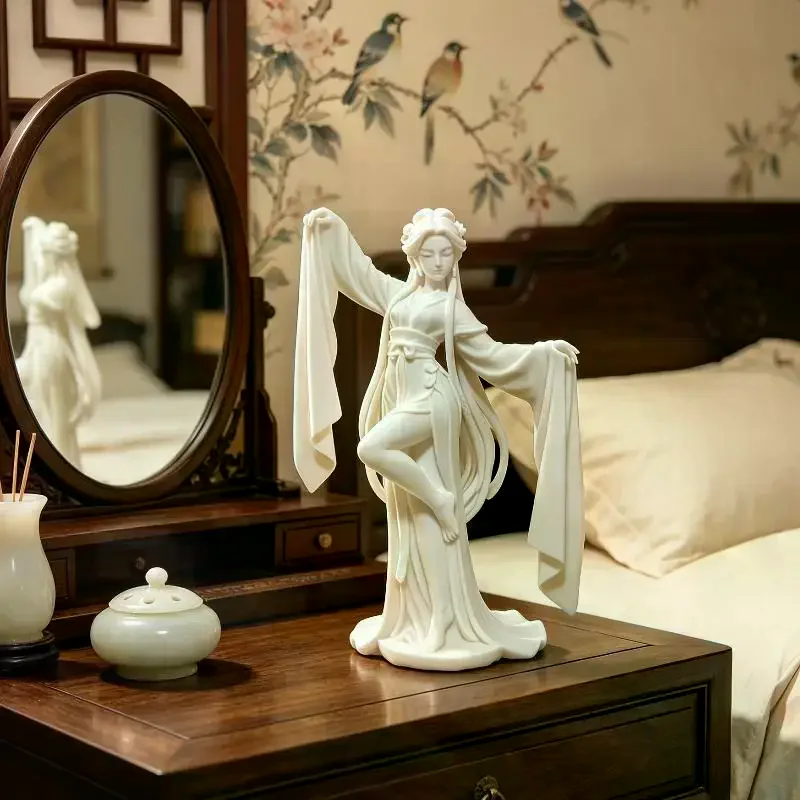 3D Printed Chinese Water Sleeve Dance Sculpture Elegant Classical Dancer Figurine Oriental Art Desktop Decor Art Collector Gifts