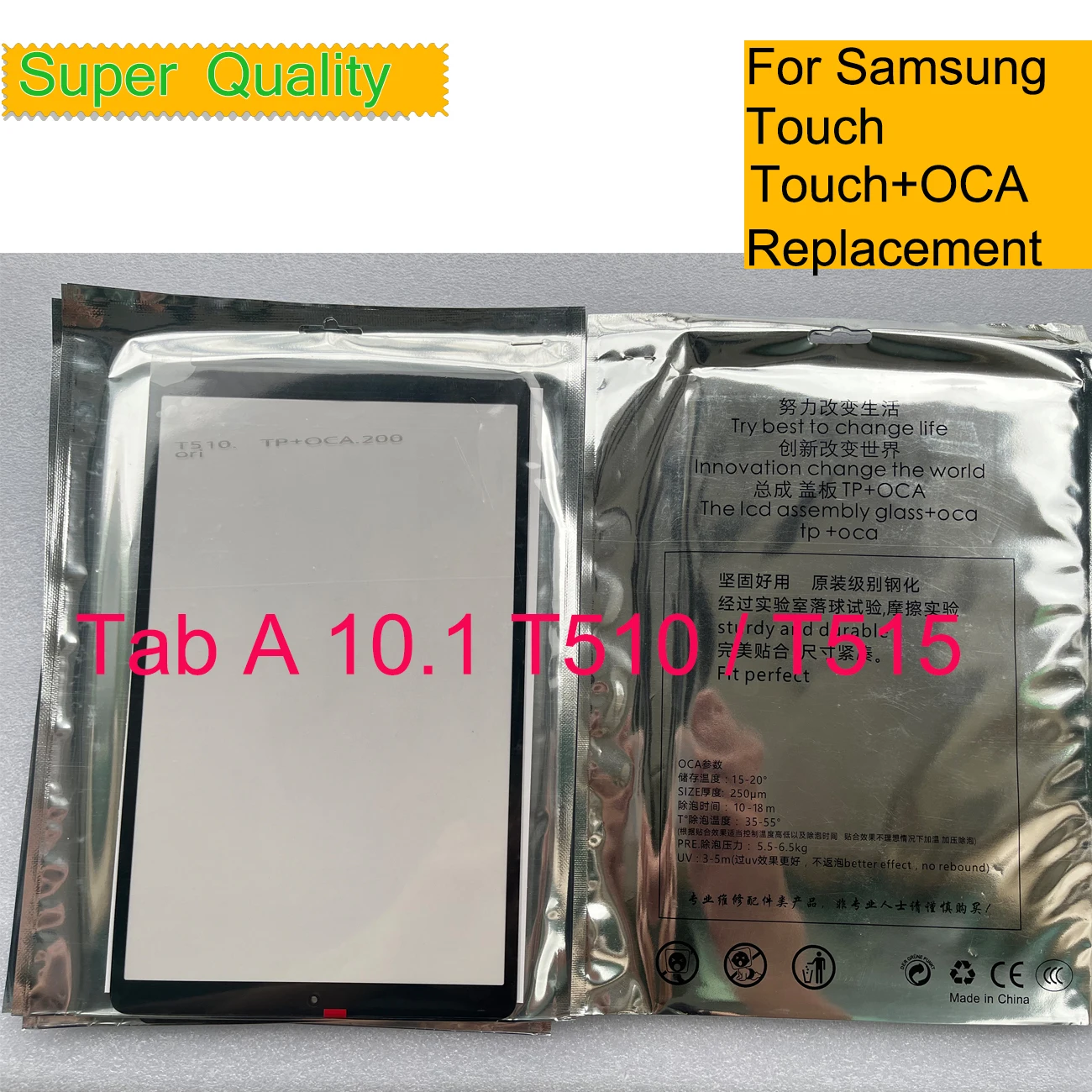 

10Pcs/Lot For Samsung Galaxy Tab A 10.1 2019 T510 T515 Touch Screen Digitizer Panel Sensor Tablet Front Outer LCD Glass With OCA