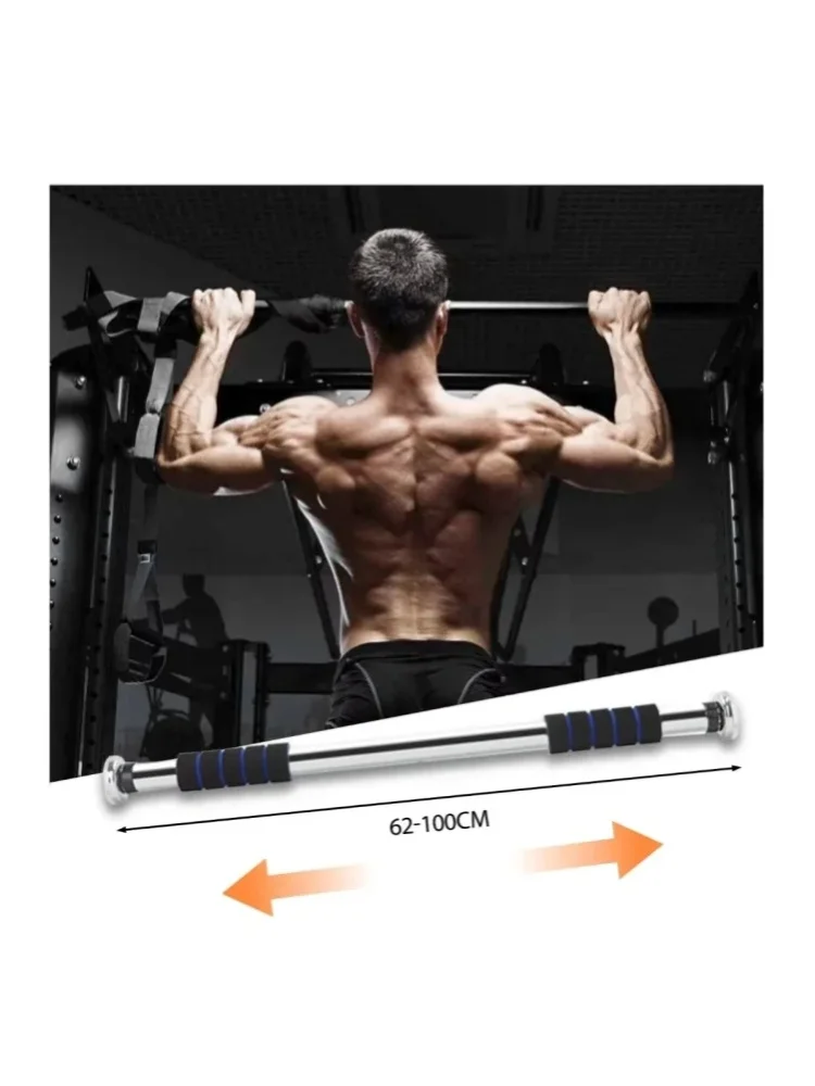 Verstellbare Klimmzugstange für Türrahmen 62–100 cm, schraubenlose Montage, Klimmzugstange mit Schaumstoffgriffen, Fitnessgerät für Oberkörperkrafttraining zu Hause