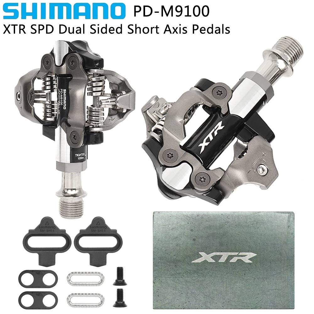 SHIMANO XTR SPD PD-M9100 MTB Bike Pedal Short Axis Dual Sided Self-Locking Pedal for Mountain Bike Original Cycling Parts