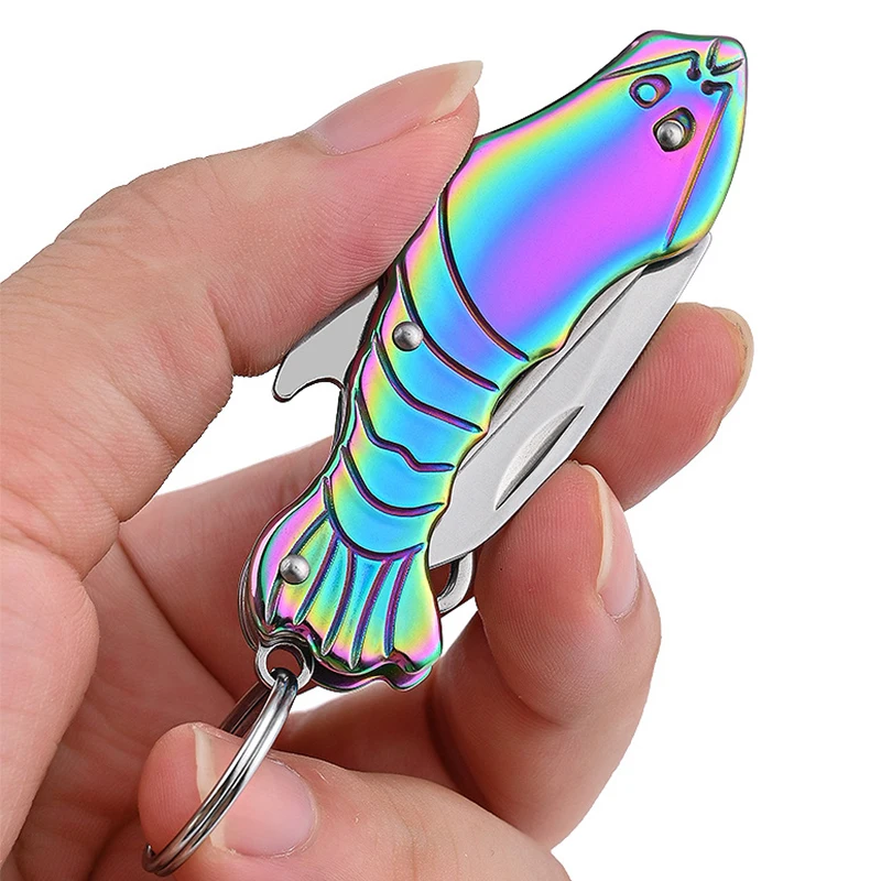 Creative Cleaning Oral Dental Toothpick Mini Knife Stainless Steel EDC Lobster Knife Keychain Window Breaker Serrated Hook Tools