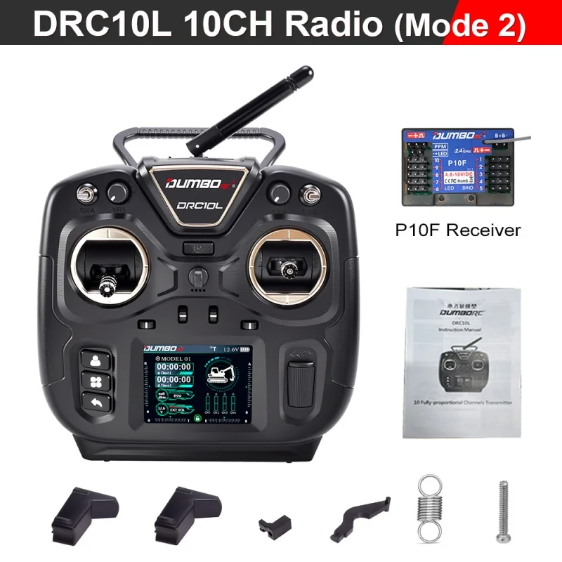 DUMBORC DDF-350 Sender mit Empfänger 2,4G 10CH Digital Radio Fernbedienung für RC Auto Boot Tank LCD FHSS System