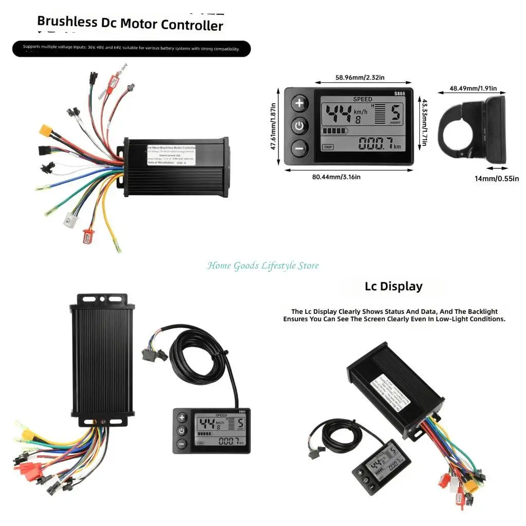 E74E Electric Bike Controller Replacement Sine Waves Brushless Motor Controller For Smooth And Quiet Operation Enduring