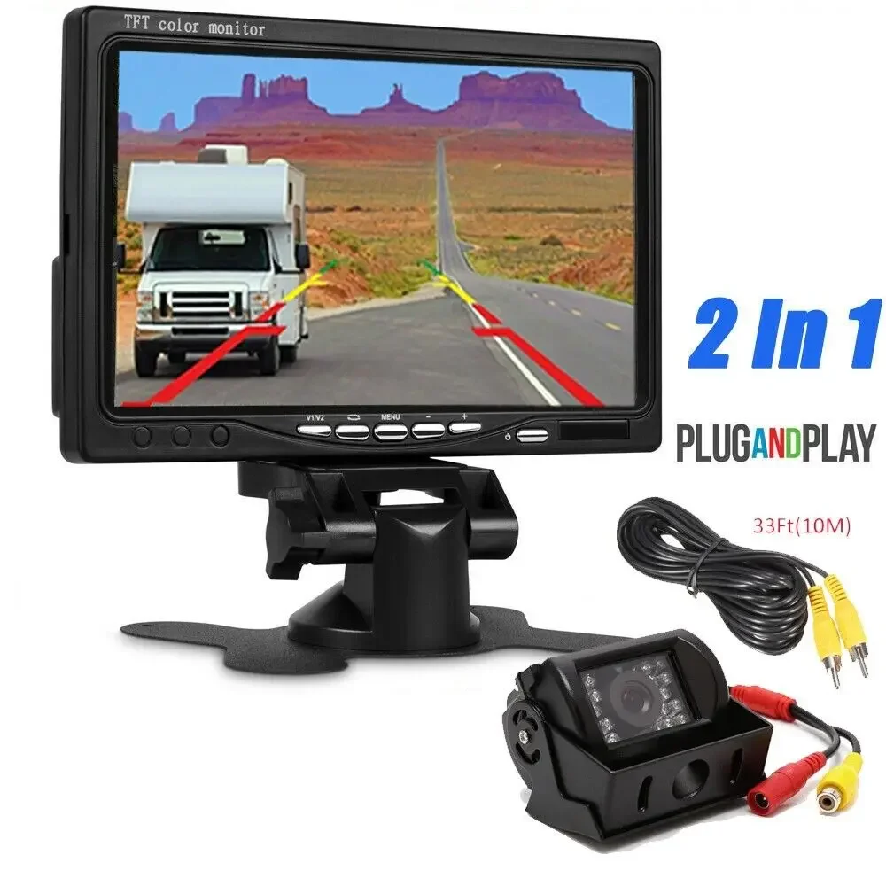 

7" Car Rear View Mirror Parking Monitor Night Vision Backup Reverse Camera for cars, trucks, SUVs, MPVs