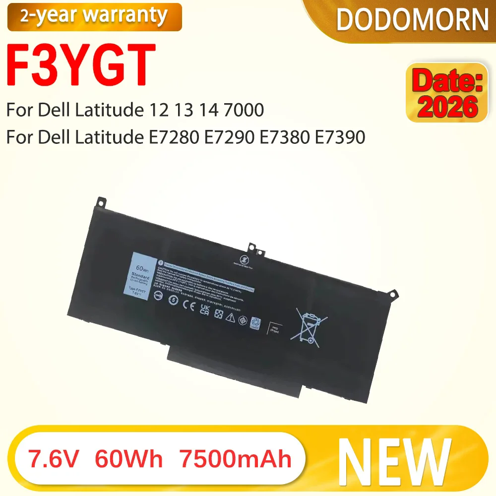 F3YGT Laptop battery For Dell Latitude 12,13,14 7000 E7280 E7290 E7380 E7390 E7480 E7490 Series notebook batteries