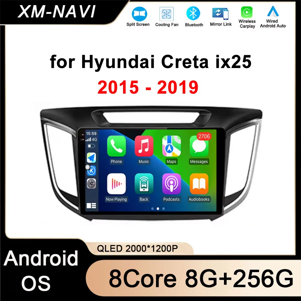 Android Auto Wireless CarPlay Android Auto Radio for Hyundai Creta ix25 2015 - 2019 4G Car Multimedia GPS 2din autoradio