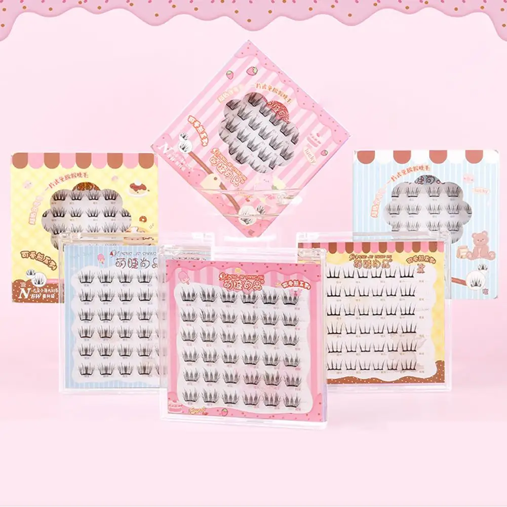 Faux-cils Ultra-fins sans colle, naturels, boucles segmentées, grappes de cils, colle Manga, nouvelle collection